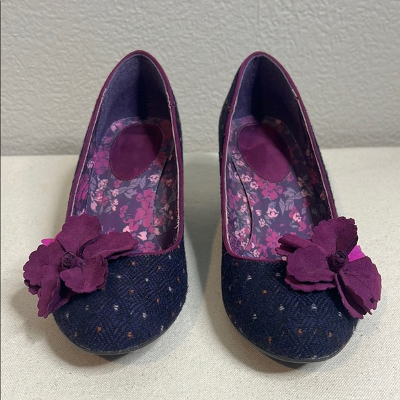 Ruby Shoo Shoes - Ruby Shoo Purple Tweed Heels with Flower Detail | Size 38